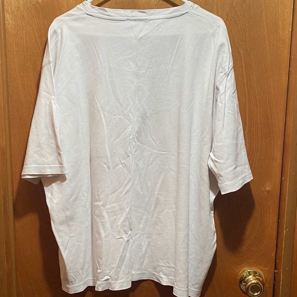 Vintage 3X White Embellished Short Sleeve Tee with Sequins Fairy Vibes - Picture 5 of 10